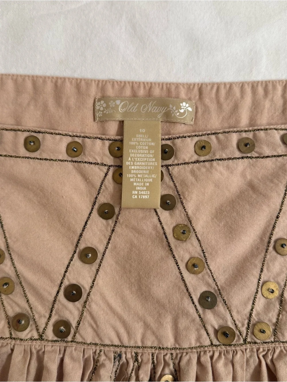 Beaded Embellished Tan-to-Brown Ombre Skirt